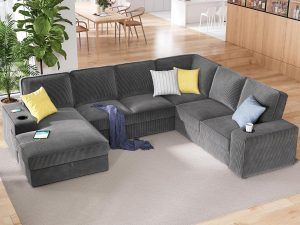 Our Cozy Verdict: PaPaJet 112-Inch Corduroy U Sofa