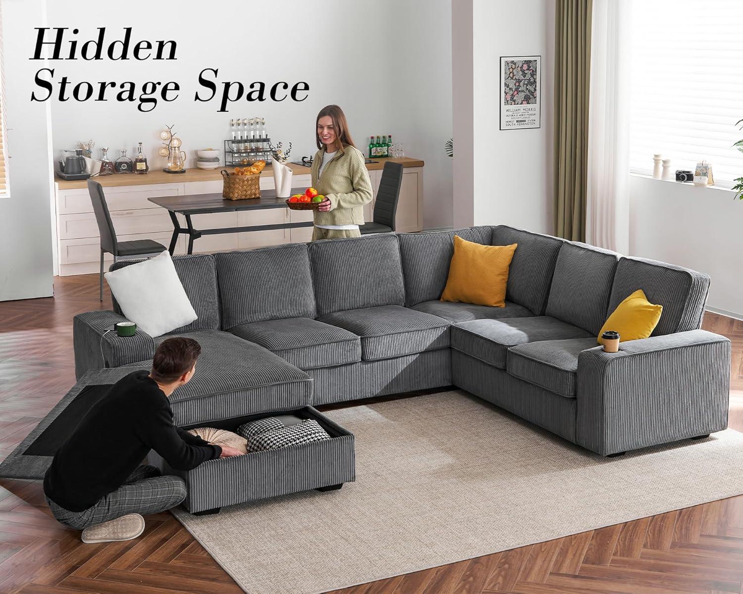Our Cozy Verdict: PaPaJet 112-Inch Corduroy U Sofa