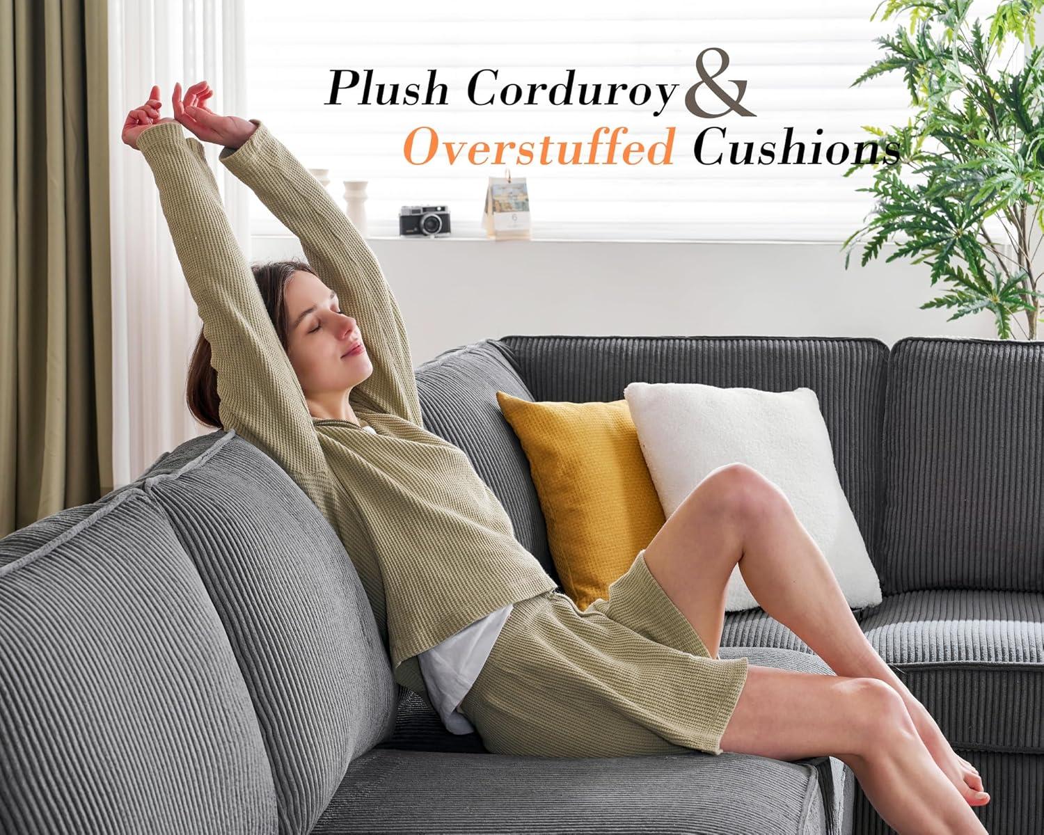 Our Cozy Verdict: PaPaJet 112-Inch Corduroy U Sofa