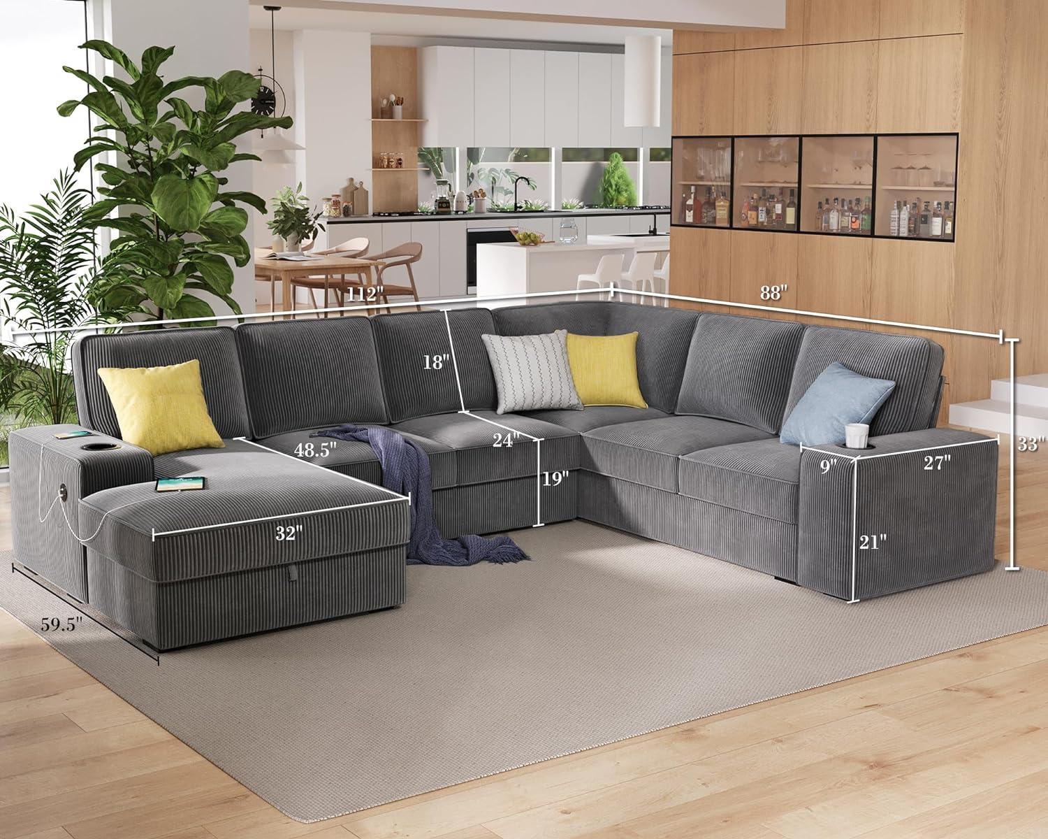 Our Cozy Verdict: PaPaJet 112-Inch corduroy U Sofa
